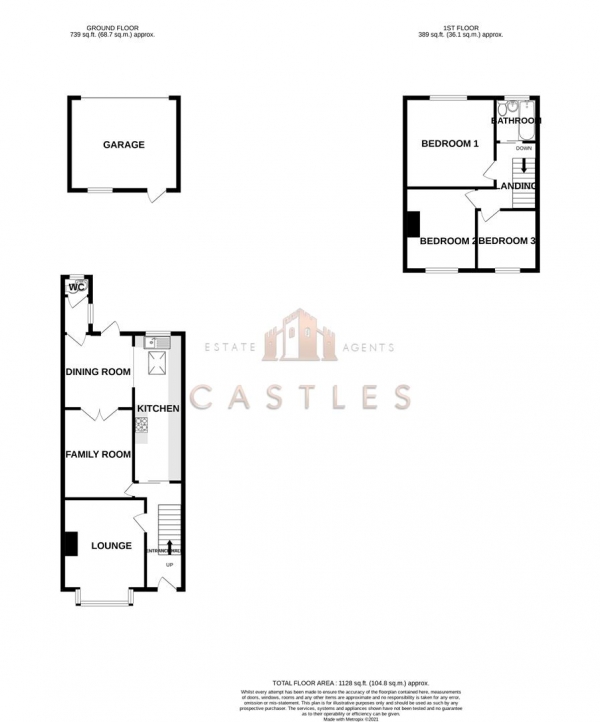 Floor Plan Image for 3 Bedroom Terraced House for Sale in King John Avenue, Portchester