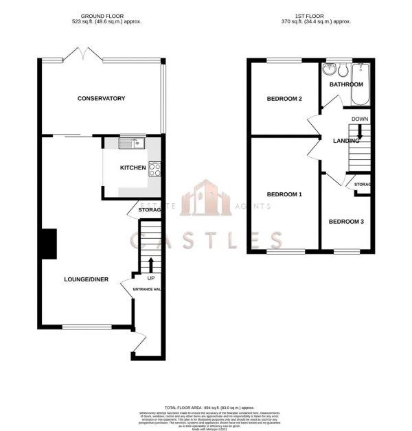 Floor Plan for 3 Bedroom Property for Sale in Farmlea Road, Portsmouth, PO6, 4SG - Offers Over &pound270,000