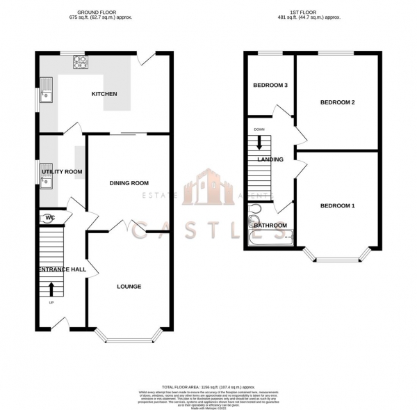 Floor Plan Image for 3 Bedroom Semi-Detached House for Sale in The Hillway, Portchester