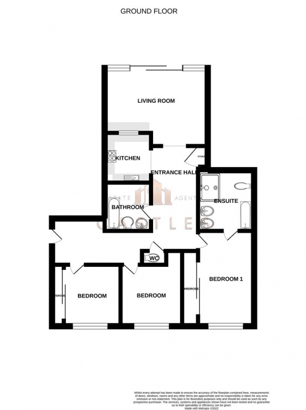 Floor Plan Image for 3 Bedroom Apartment for Sale in Oyster Quay Port Solent