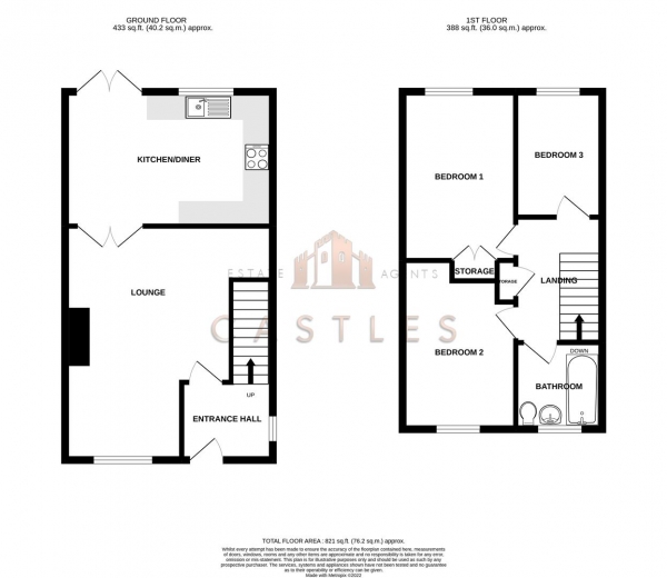 Floor Plan Image for 3 Bedroom Semi-Detached House for Sale in Boxwood Close, Portchester