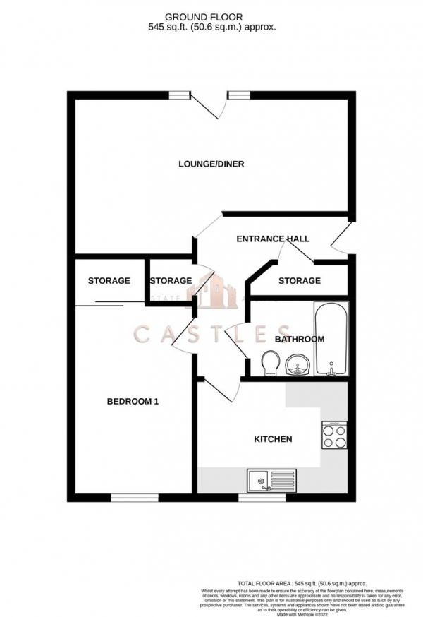 Floor Plan Image for 1 Bedroom Apartment for Sale in Matapan Road, Hilsea