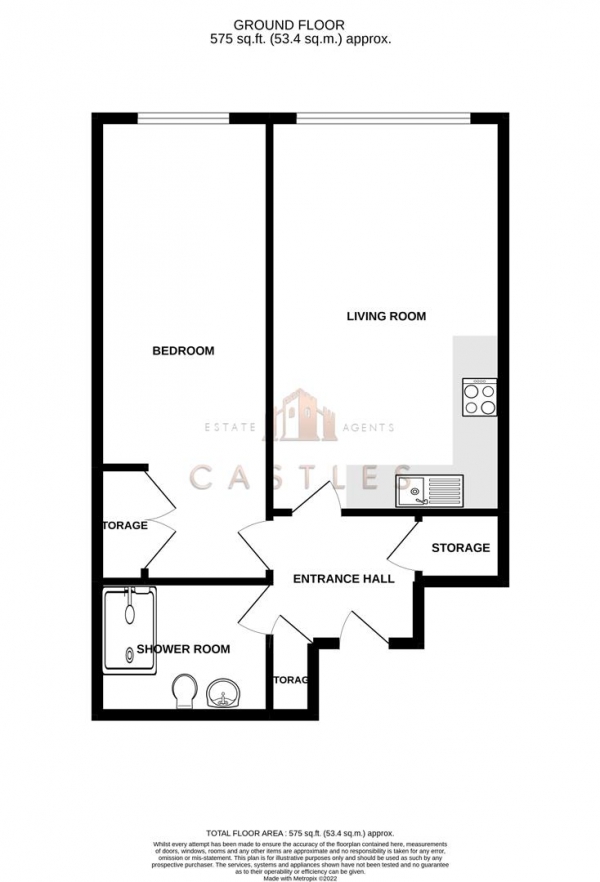 Floor Plan Image for 1 Bedroom Apartment for Sale in Hulbert Road, Waterlooville