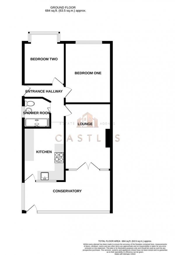 Floor Plan Image for 2 Bedroom Semi-Detached Bungalow for Sale in Newbolt Road, Paulsgrove