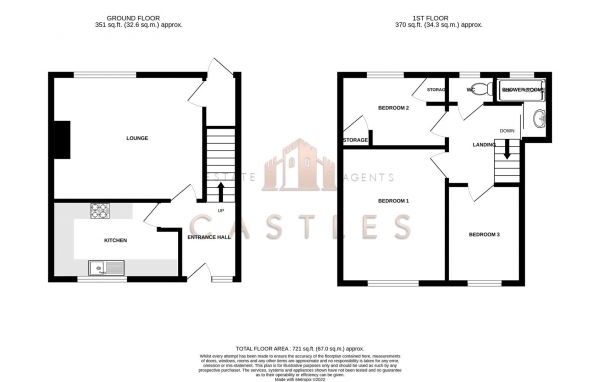 Floor Plan Image for 3 Bedroom Terraced House for Sale in Dryden Avenue, Portsmouth