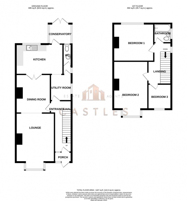 Floor Plan Image for 3 Bedroom Semi-Detached House for Sale in The Close, Portchester