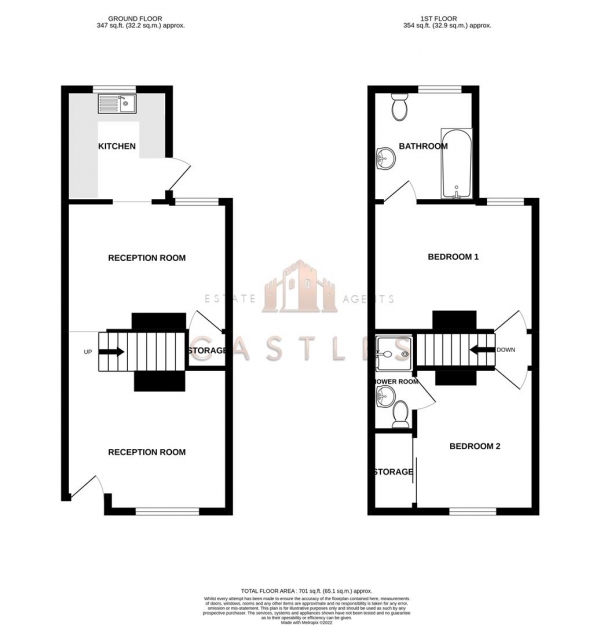 Floor Plan Image for 2 Bedroom Terraced House for Sale in Magdala Road, Cosham