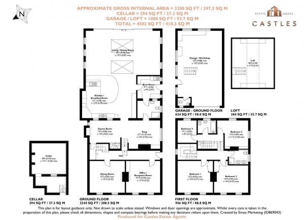 Floor Plan Image for 4 Bedroom Detached House for Sale in London Road, Cowplain