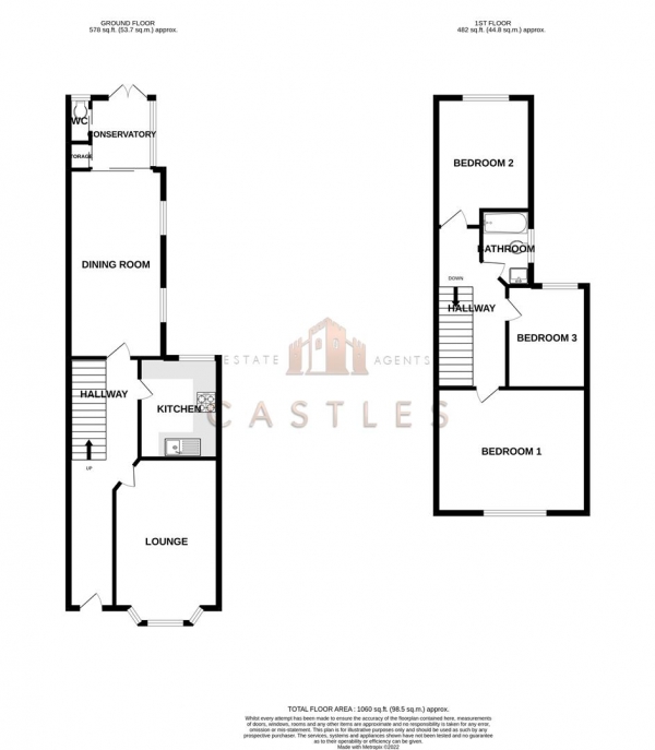 Floor Plan Image for 3 Bedroom Terraced House for Sale in Copythorn Road, Portsmouth