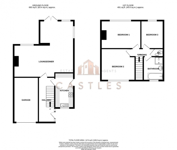 Floor Plan Image for 3 Bedroom Semi-Detached House for Sale in Oakhurst Gardens, Widley