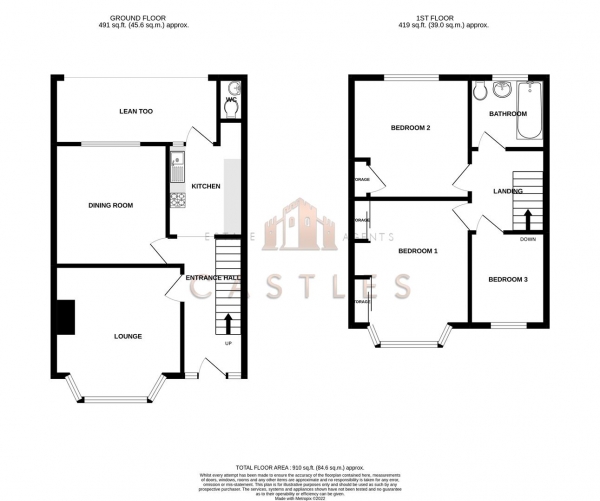 Floor Plan Image for 3 Bedroom Semi-Detached House for Sale in Jubilee Road, Portchester