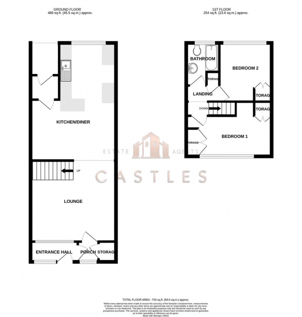 Floor Plan Image for 2 Bedroom Terraced House for Sale in Southampton Road, Portsmouth