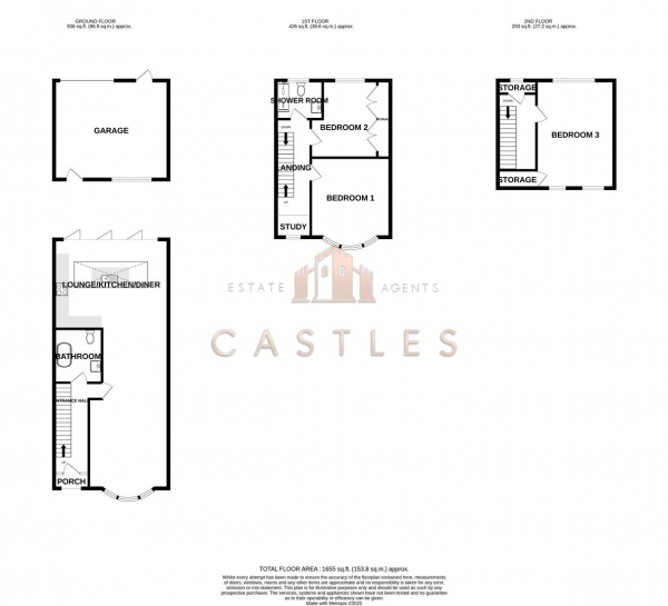 Floor Plan Image for 3 Bedroom Terraced House for Sale in Wallisdean Avenue, Baffins