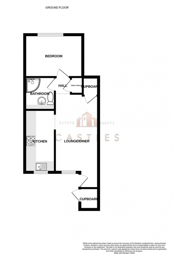 Floor Plan Image for 1 Bedroom Apartment for Sale in Course Park Crescent, Fareham