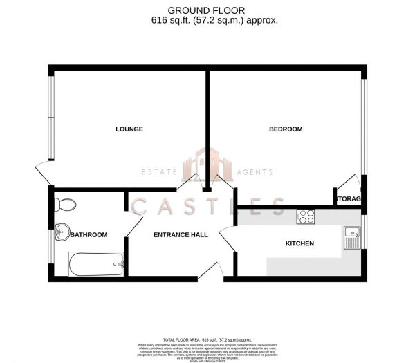 Floor Plan Image for 1 Bedroom Apartment for Sale in Redlands Lane, Fareham