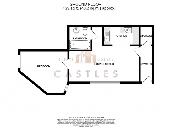 Floor Plan Image for 1 Bedroom Flat for Sale in Queensway, Southampton