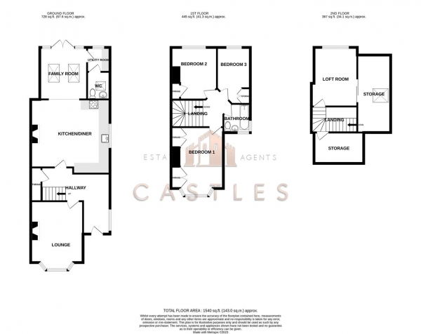 Floor Plan Image for 3 Bedroom Semi-Detached House for Sale in White Hart Lane, Portchester