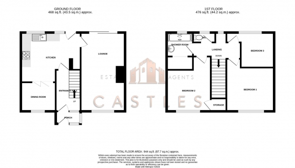 Floor Plan Image for 3 Bedroom Terraced House for Sale in Harbour View, Portchester