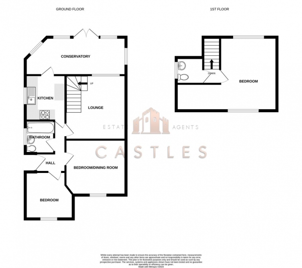 Floor Plan Image for 3 Bedroom Semi-Detached Bungalow for Sale in Marlborough Grove, Portchester