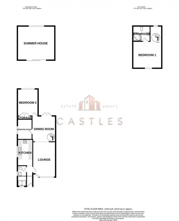 Floor Plan Image for 3 Bedroom Semi-Detached Bungalow for Sale in Merton Avenue, Portchester