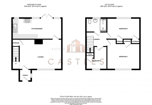 Floor Plan Image for 3 Bedroom Terraced House for Sale in Leominster Road, Paulsgrove