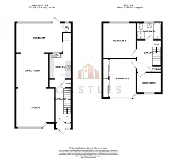 Floor Plan Image for 3 Bedroom Terraced House for Sale in Raymond Road, Portsmouth