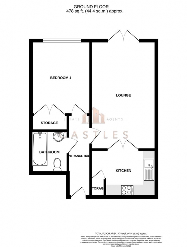 Floor Plan Image for 1 Bedroom Apartment for Sale in Hambledon Road, Waterlooville