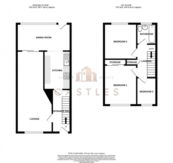 Floor Plan Image for 3 Bedroom Terraced House for Sale in West Street, Portchester