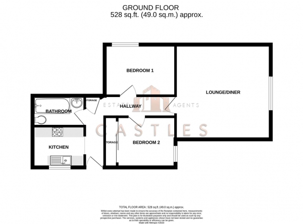 Floor Plan Image for 2 Bedroom Flat for Sale in Havant Road, Drayton