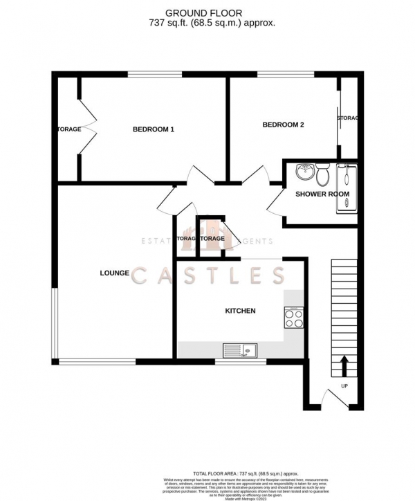 Floor Plan Image for 2 Bedroom Flat for Sale in Postern Close, Portchester