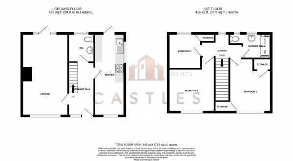 Floor Plan Image for 3 Bedroom Semi-Detached House for Sale in Castle View Road, Portchester