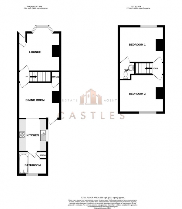 Floor Plan Image for 2 Bedroom Terraced House for Sale in Lynn Road, Portsmouth