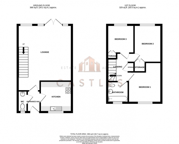 Floor Plan Image for 3 Bedroom End of Terrace House for Sale in Lime Grove, Paulsgrove