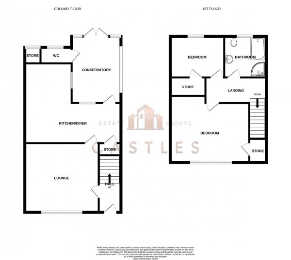 Floor Plan Image for 2 Bedroom Terraced House for Sale in Westbrook Grove, Purbrook