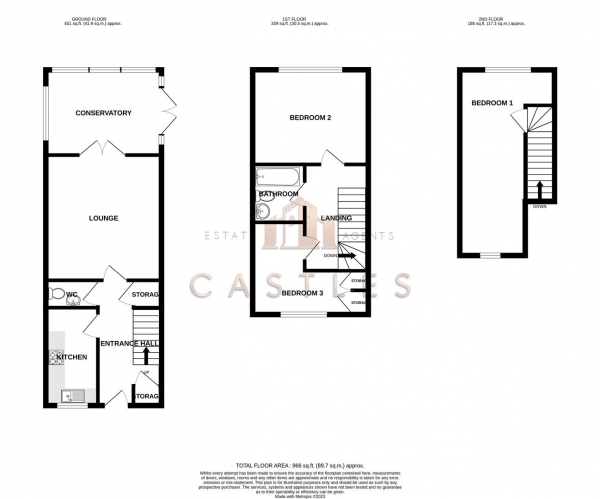 Floor Plan Image for 3 Bedroom Semi-Detached House for Sale in Sullivan Close, Portchester Borders