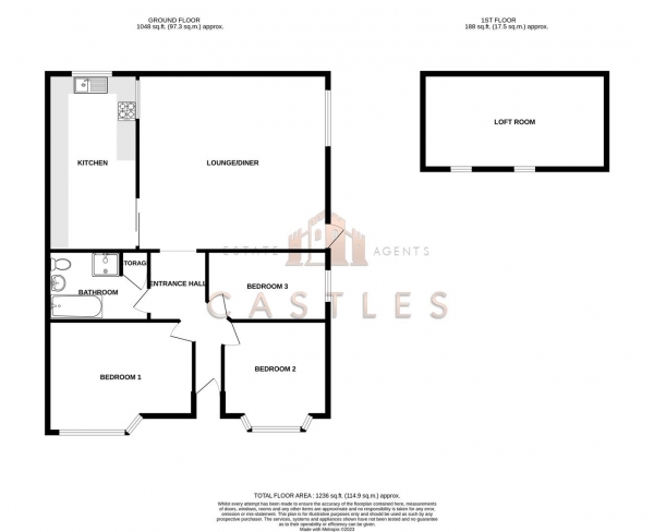 Floor Plan Image for 3 Bedroom Semi-Detached Bungalow for Sale in Westbrook Road, Portchester