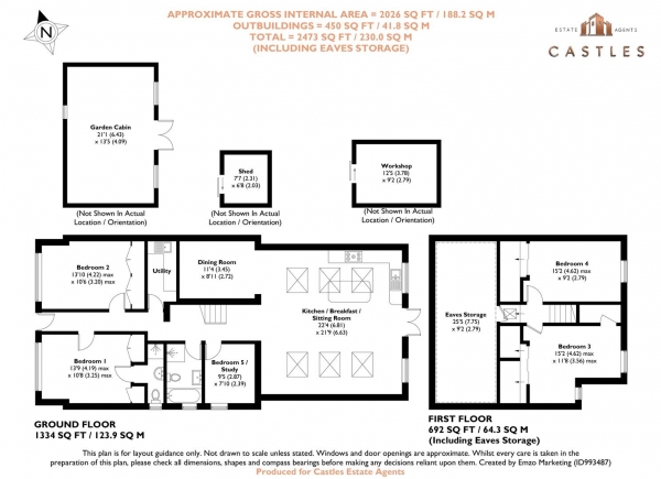 Floor Plan Image for 5 Bedroom Semi-Detached Bungalow for Sale in Cornaway Lane, Portchester