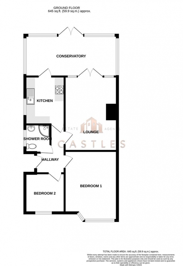 Floor Plan Image for 2 Bedroom Semi-Detached Bungalow for Sale in Lawrence Road, Fareham