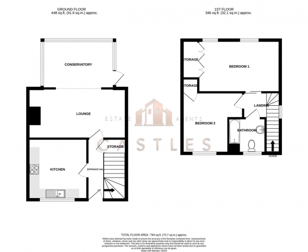 Floor Plan Image for 2 Bedroom End of Terrace House for Sale in Almondsbury Road, Paulsgrove