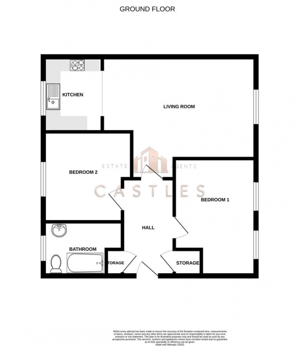 Floor Plan Image for 2 Bedroom Apartment for Sale in Sunlight Gardens, Fareham