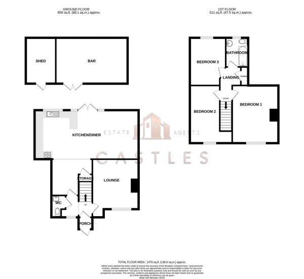 Floor Plan Image for 3 Bedroom End of Terrace House for Sale in Freshwater Road, Cosham