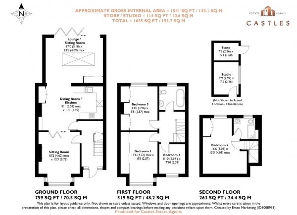 Floor Plan Image for 4 Bedroom Terraced House for Sale in Lonsdale Avenue, Drayton