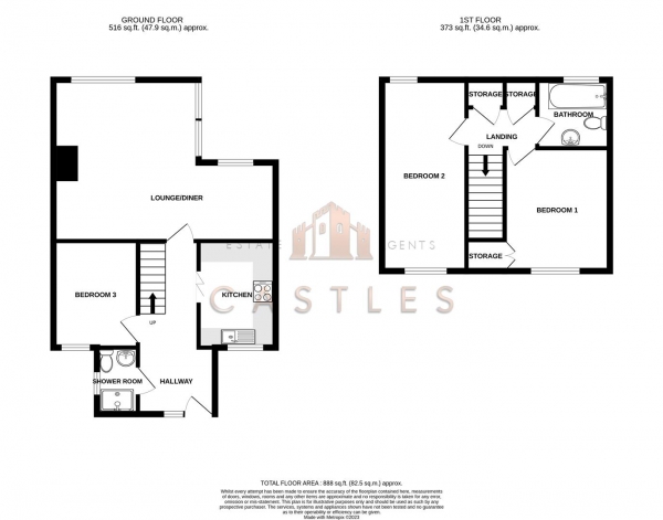 Floor Plan Image for 3 Bedroom Terraced House for Sale in Whitebeam Close, Fareham