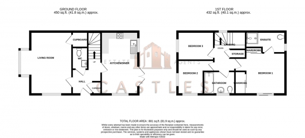 Floor Plan Image for 3 Bedroom Link Detached House for Sale in Grindall Field, Wickham