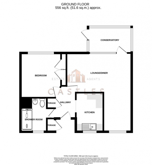 Floor Plan Image for 1 Bedroom Bungalow for Sale in Curlew Drive, Portchester