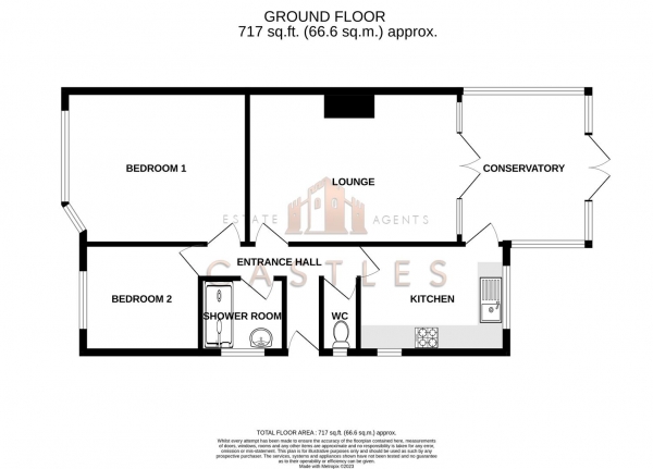 Floor Plan Image for 2 Bedroom Semi-Detached Bungalow for Sale in Kelvin Grove, Portchester