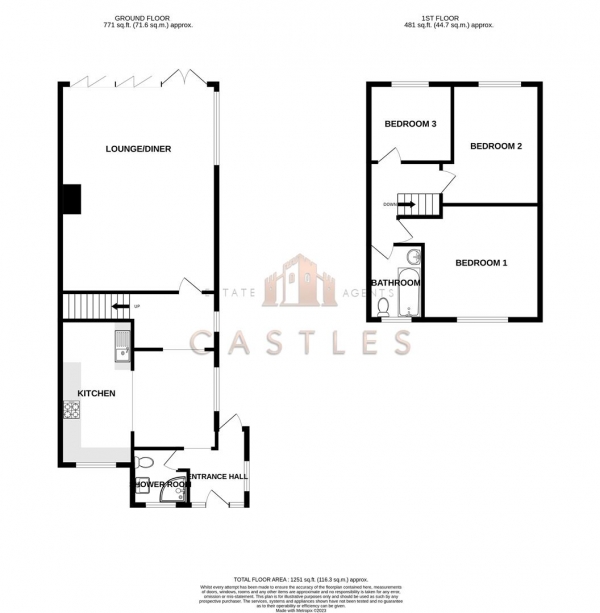 Floor Plan Image for 3 Bedroom Semi-Detached House for Sale in Solent View, Portchester