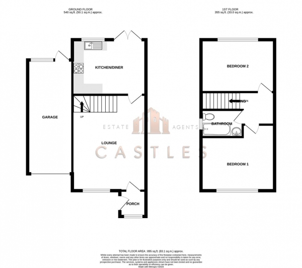 Floor Plan Image for 2 Bedroom Semi-Detached House for Sale in Harting Gardens, Portchester