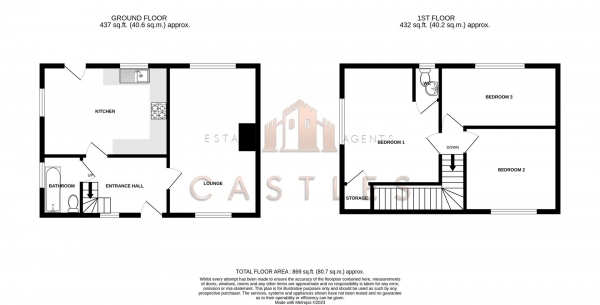 Floor Plan Image for 3 Bedroom Semi-Detached House for Sale in Tewkesbury Close, Portsmouth