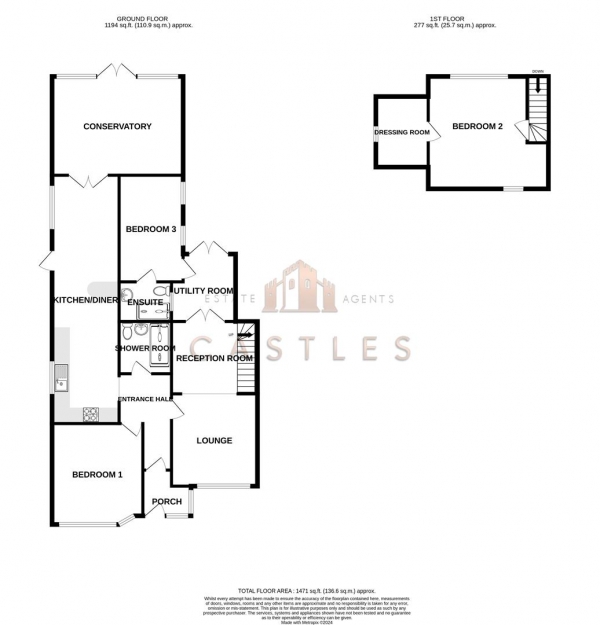 Floor Plan Image for 3 Bedroom Semi-Detached Bungalow for Sale in Eastfield Avenue, Fareham